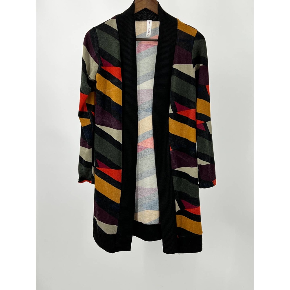 Vanilla Bay Geometric Cardigan Open Front Women's Size Small